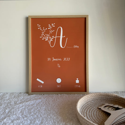 Affiche de naissance "Abby"
