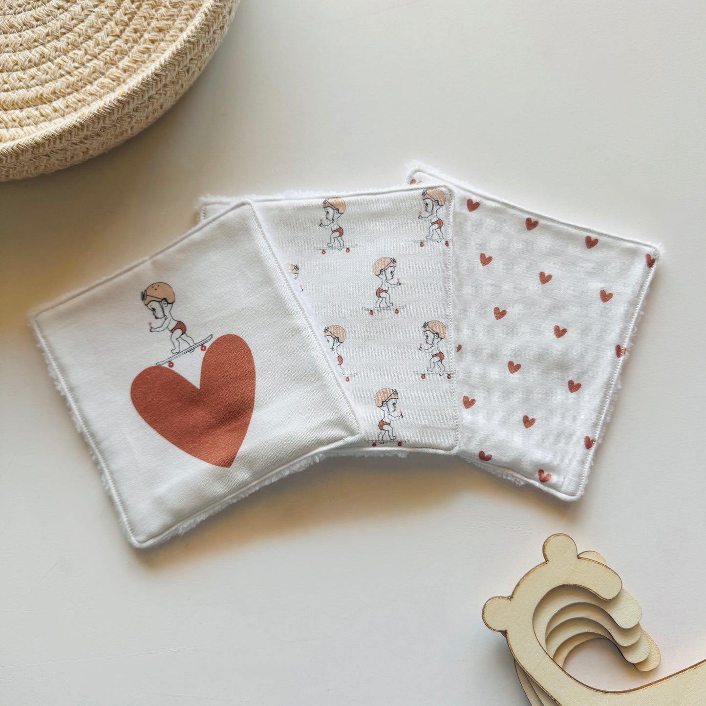 Lingettes réutilisables - Bébé skater