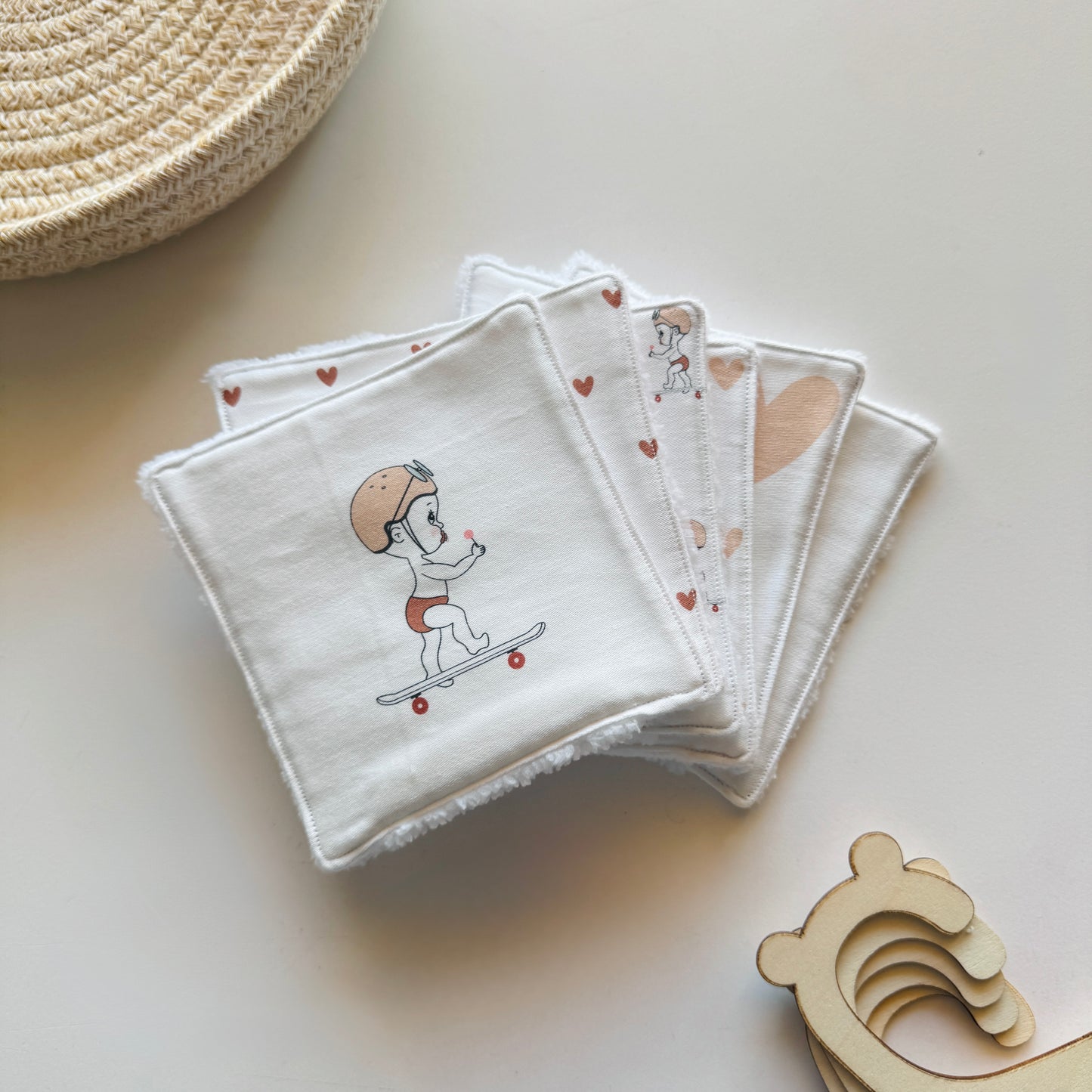 Lingettes réutilisables - Bébé skater