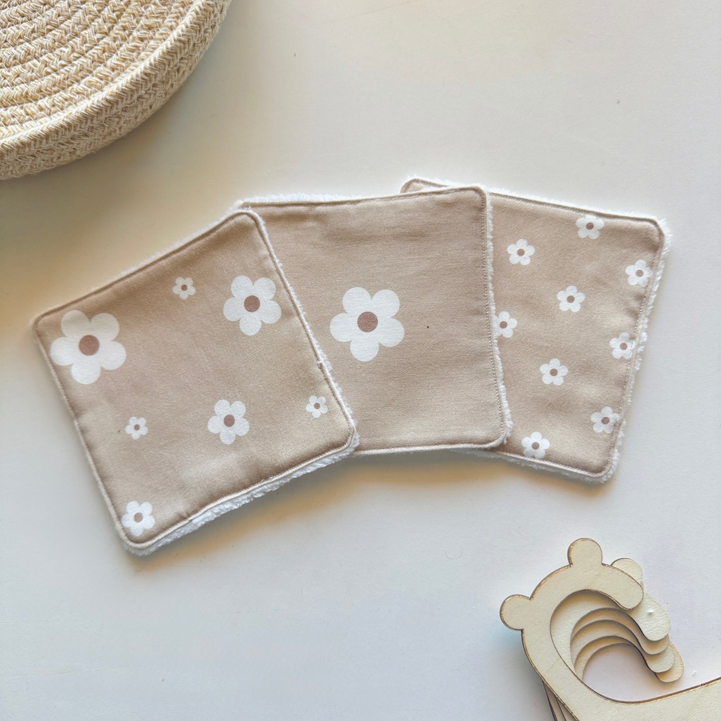 Lingettes réutilisables - Marguerites