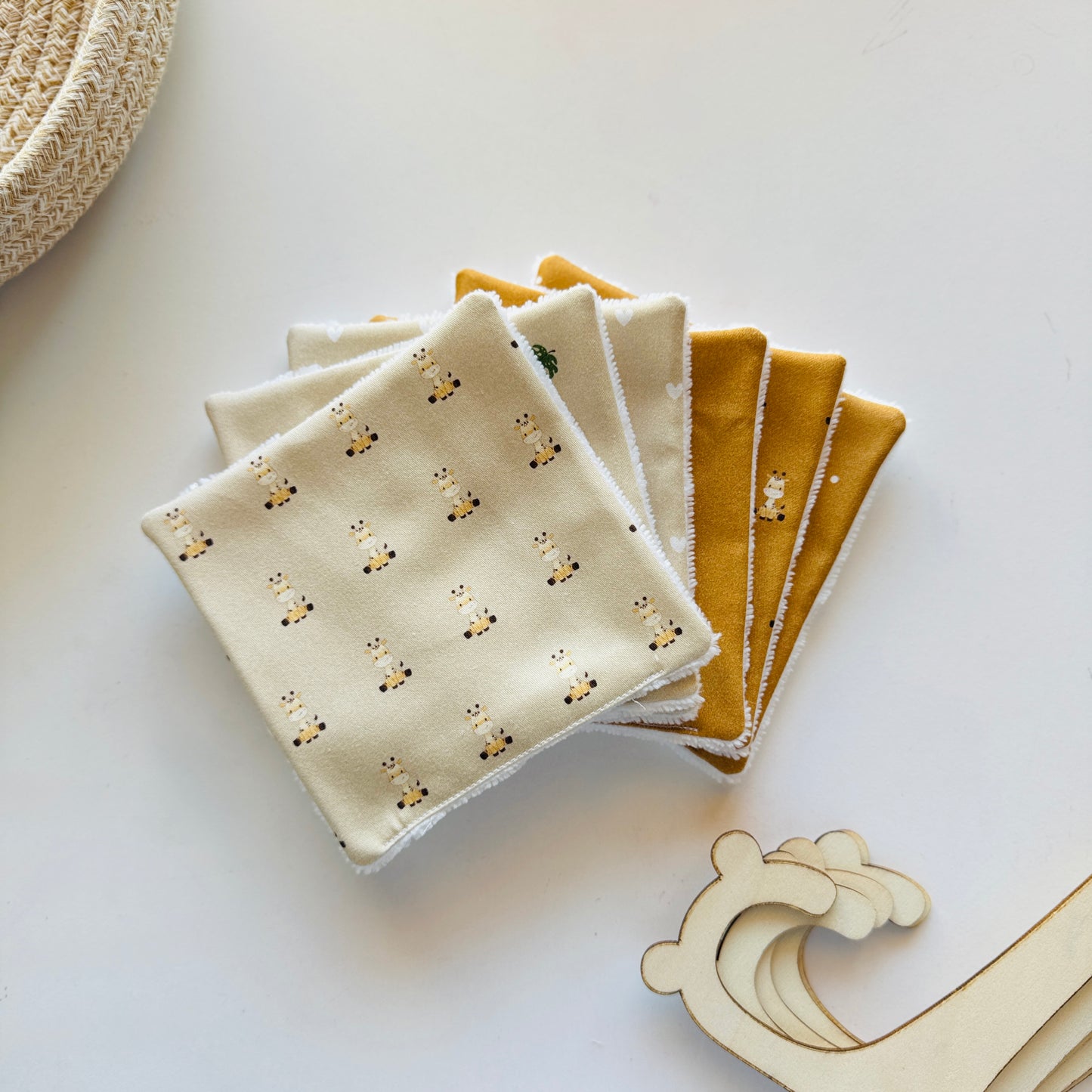 Lingettes réutilisables - Girafe