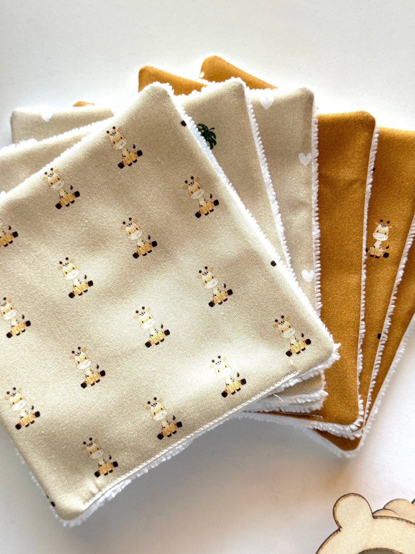 Lingettes réutilisables - Girafe
