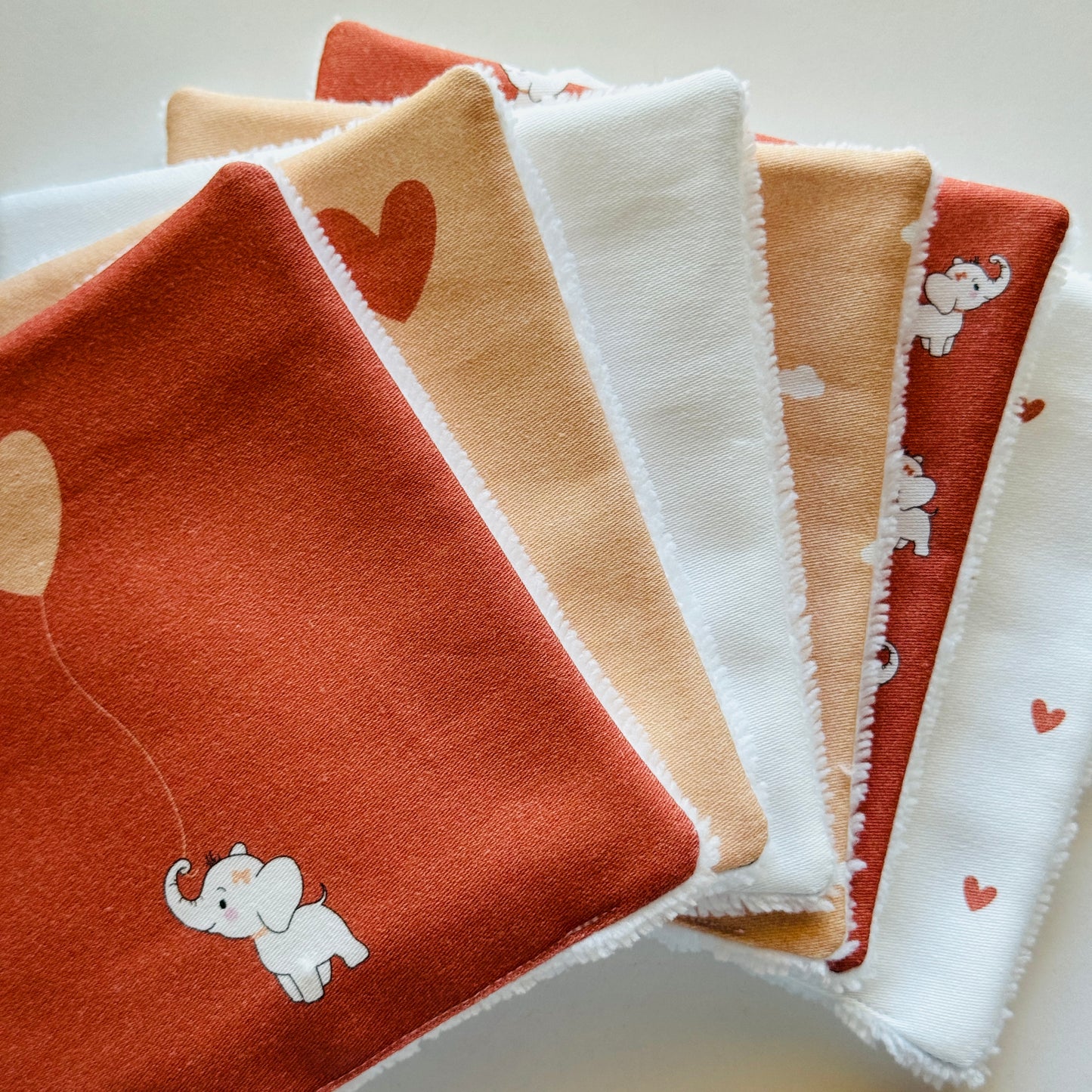 Lingettes réutilisables - Eléphant rose