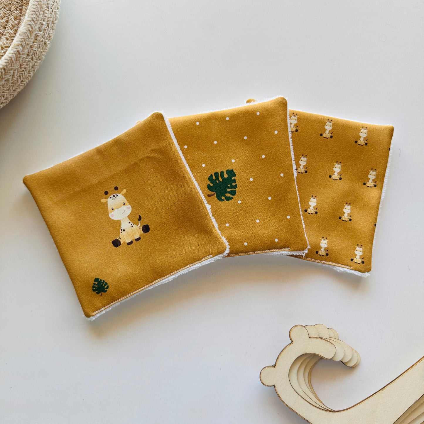 Lingettes réutilisables - Girafe