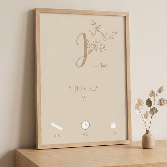 Affiche de naissance "Jade"